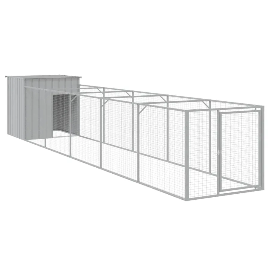 Niche pour chien avec cour gris clair 110x609x110 cm - 2