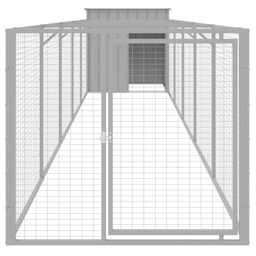Niche pour chien avec cour gris clair 110x609x110 cm - 3