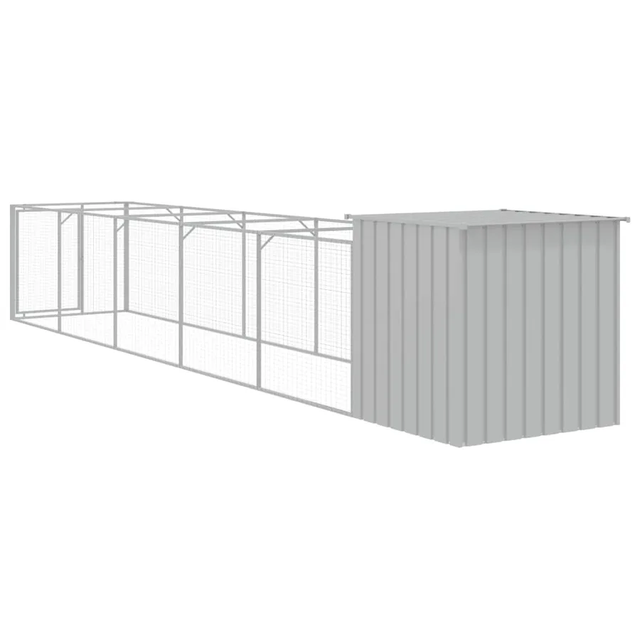 Niche pour chien avec cour gris clair 110x609x110 cm - 5