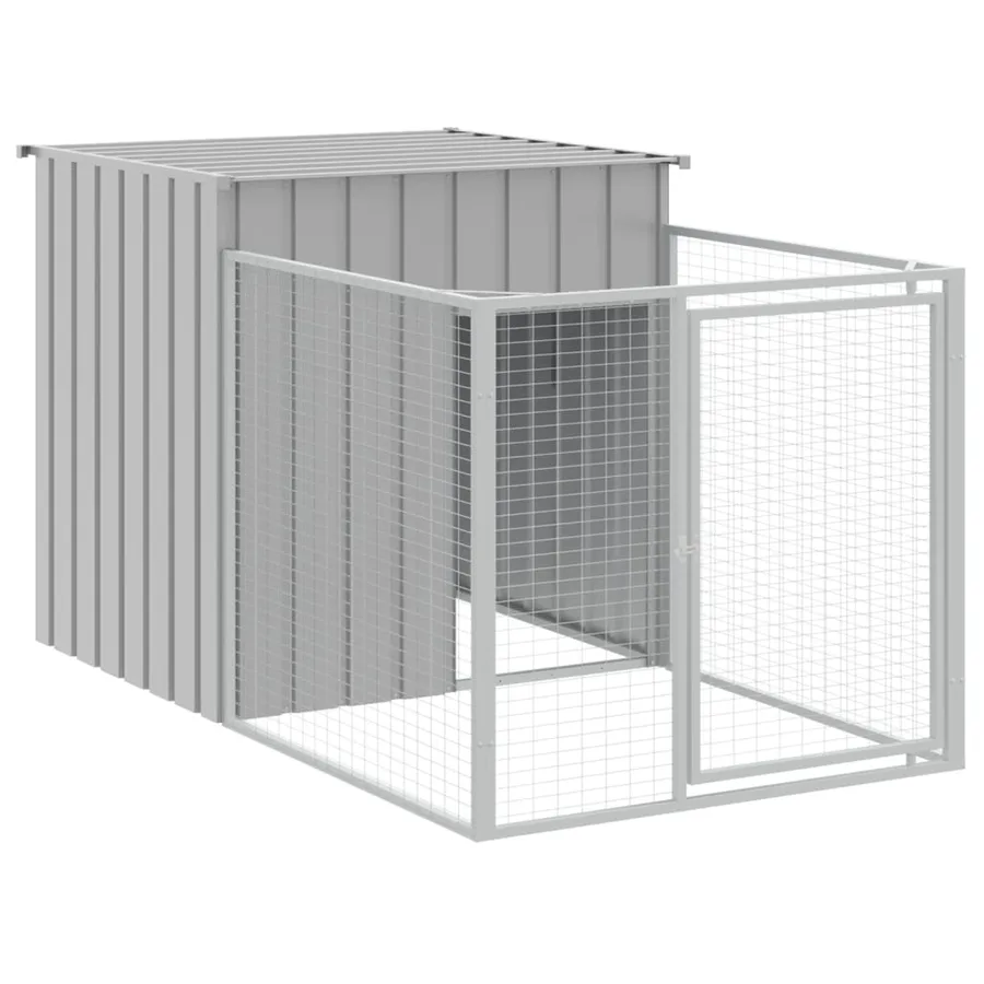 Niche pour chien avec cour gris clair 110x609x110 cm - 6