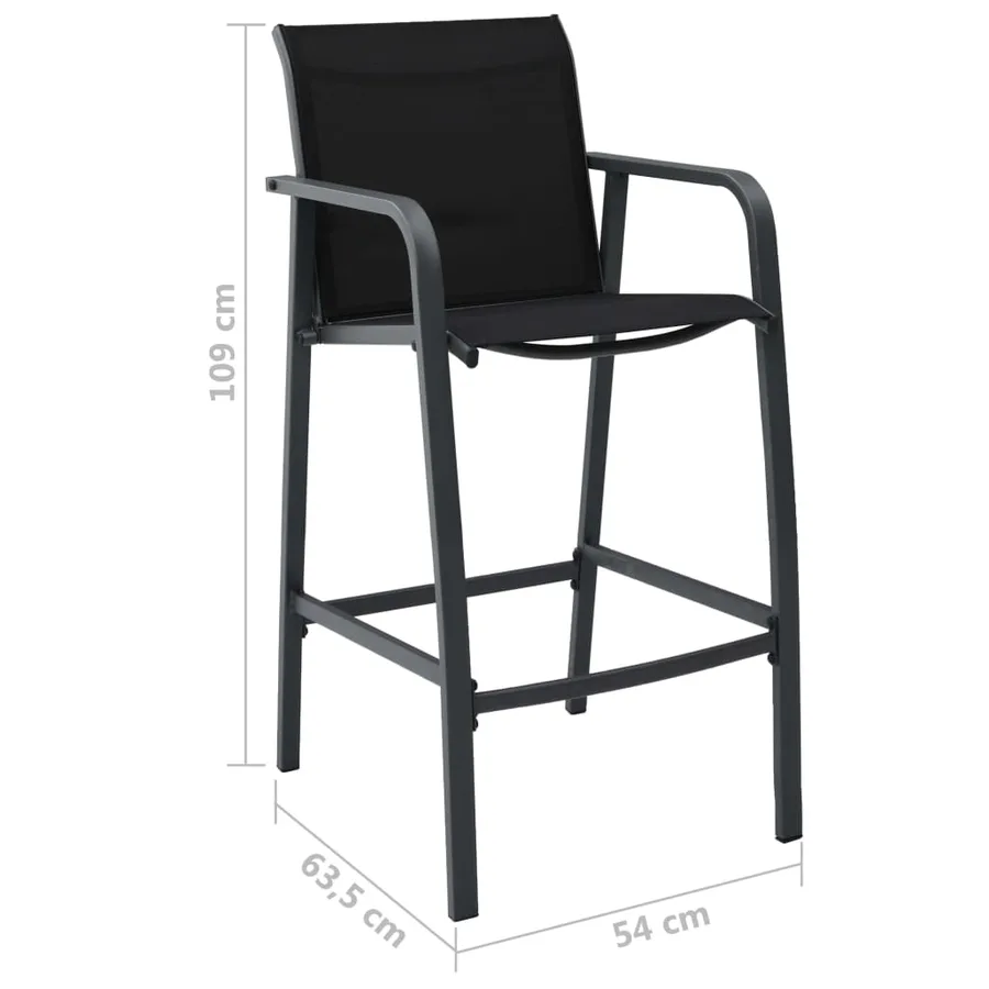 Ensemble de bar de jardin 5 pcs Noir - 5
