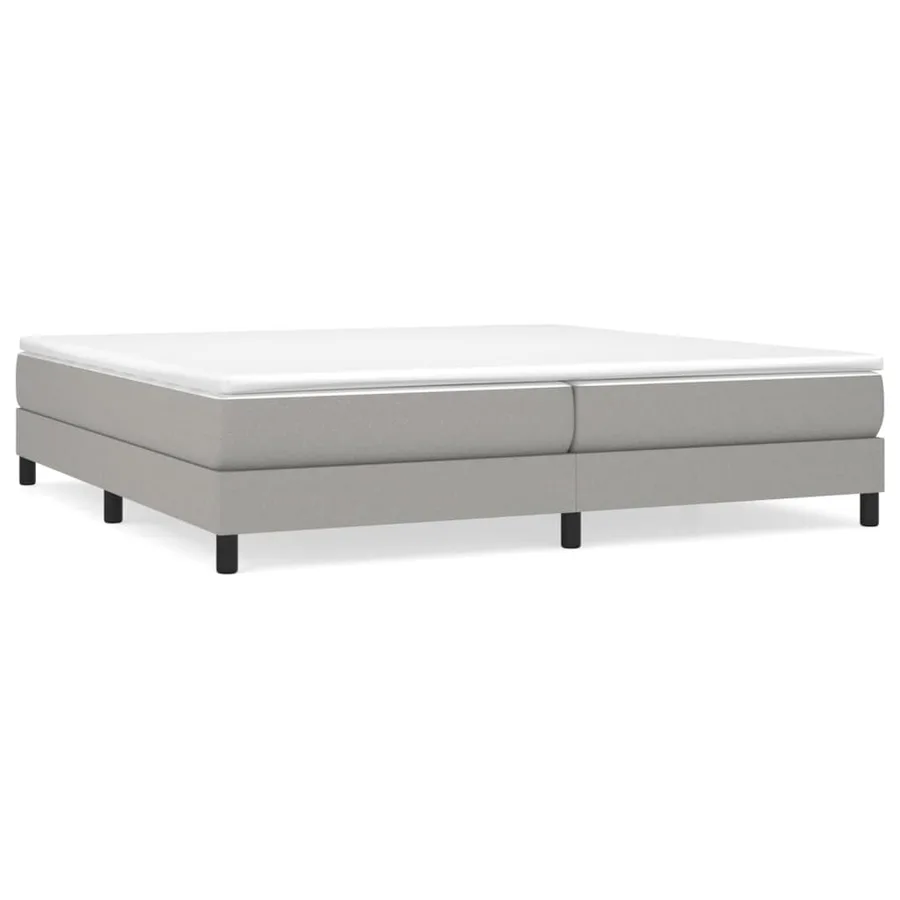 Sommier à lattes de lit avec matelas Gris clair 200x200cm Tissu - 2