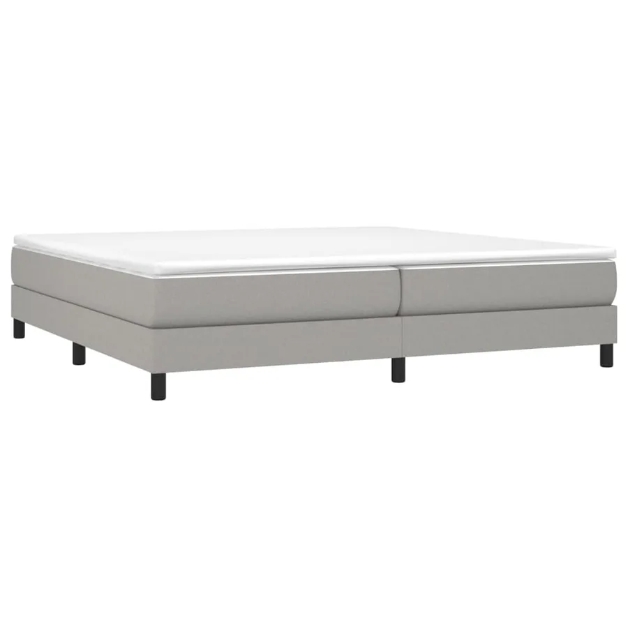 Sommier à lattes de lit avec matelas Gris clair 200x200cm Tissu - 3