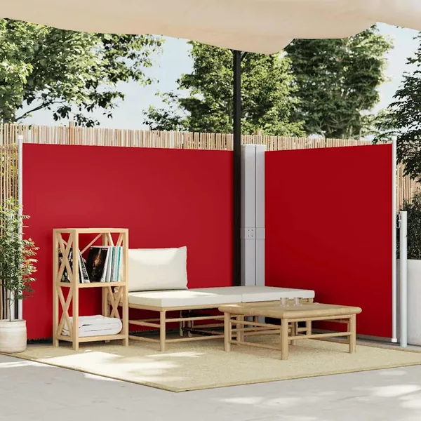 Auvent latéral rétractable Rouge 140 x 600 cm