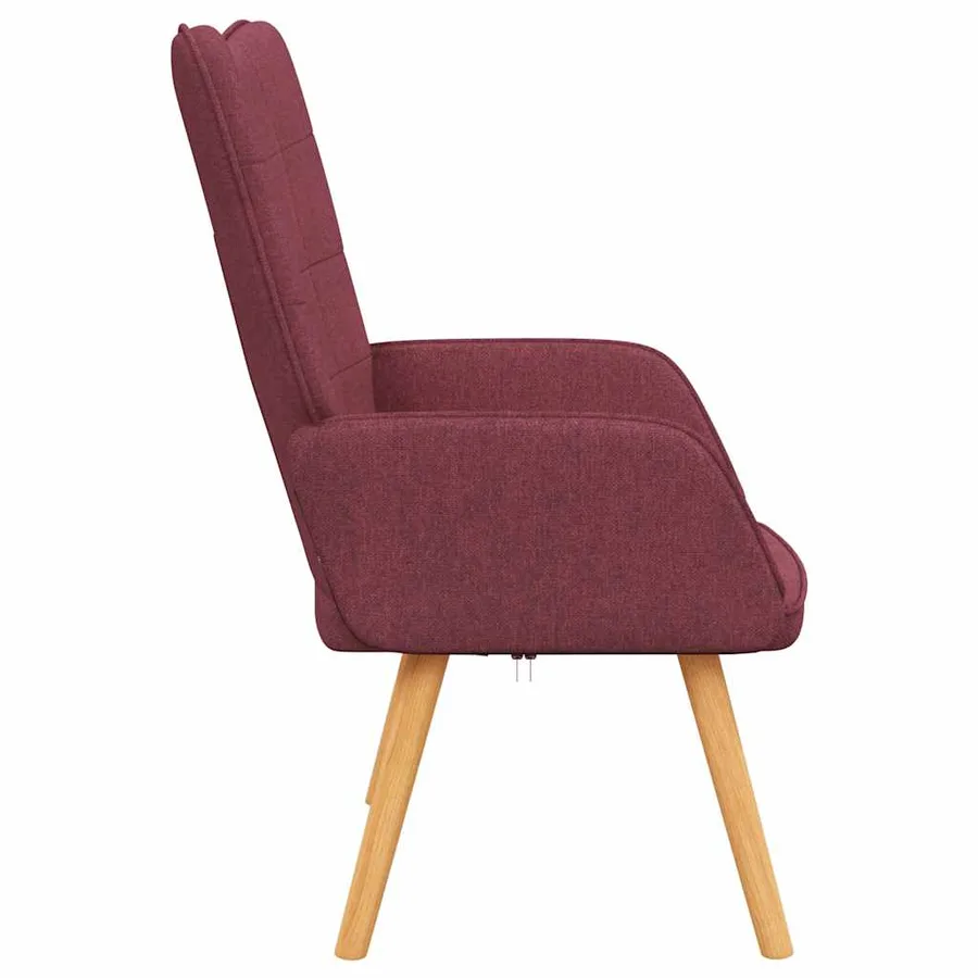 Chaise de relaxation Rouge bordeaux Tissu - 4