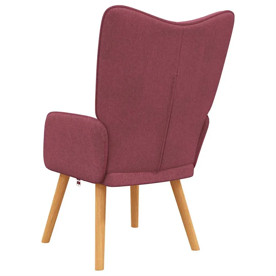 Chaise de relaxation Rouge bordeaux Tissu - 5