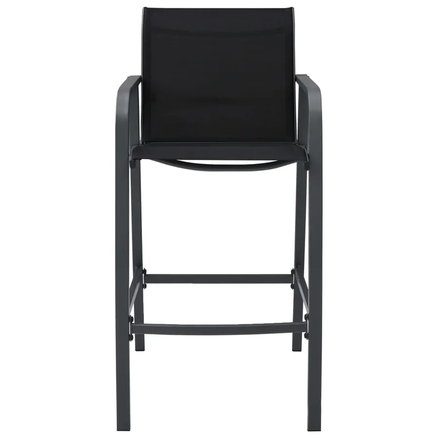 Chaises de bar de jardin lot de 4 Noir Textilène - 3