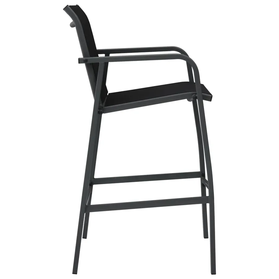 Chaises de bar de jardin lot de 4 Noir Textilène - 4