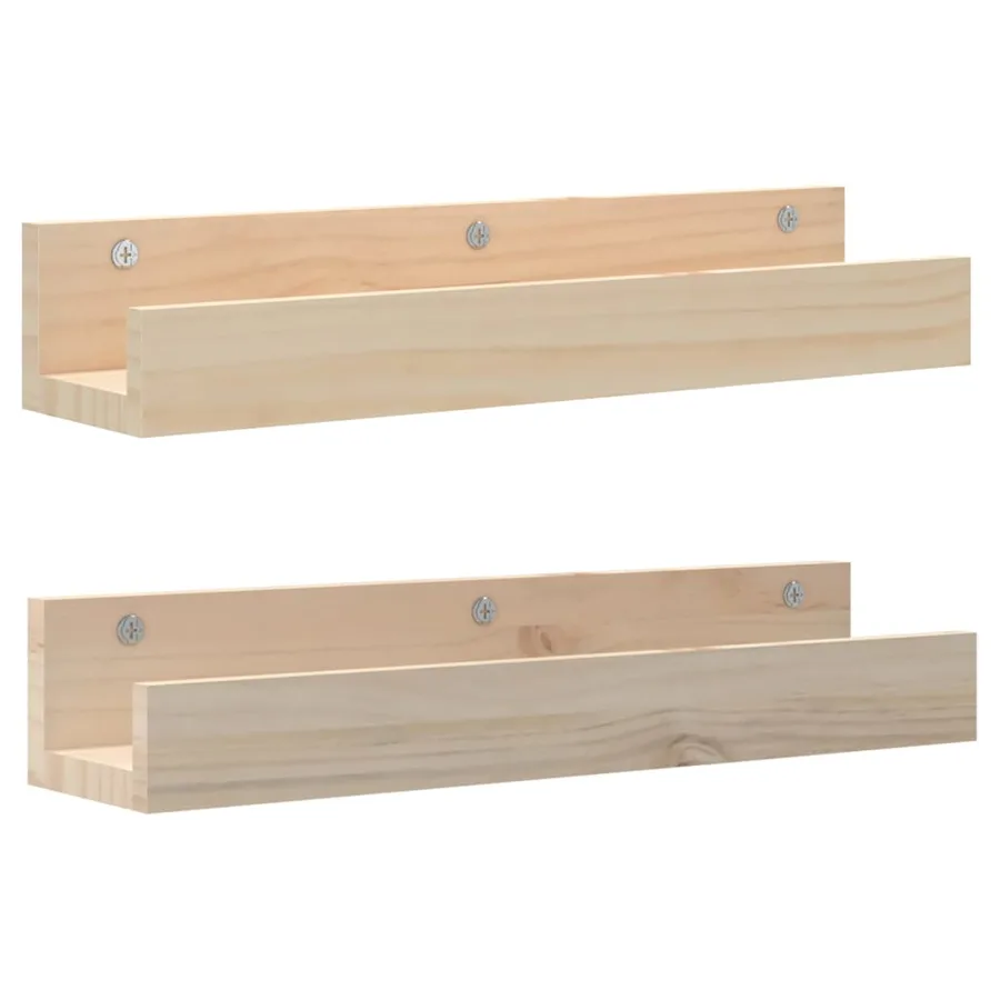 Étagères murales 2 pcs 50x12x9 cm Bois de pin massif - 2
