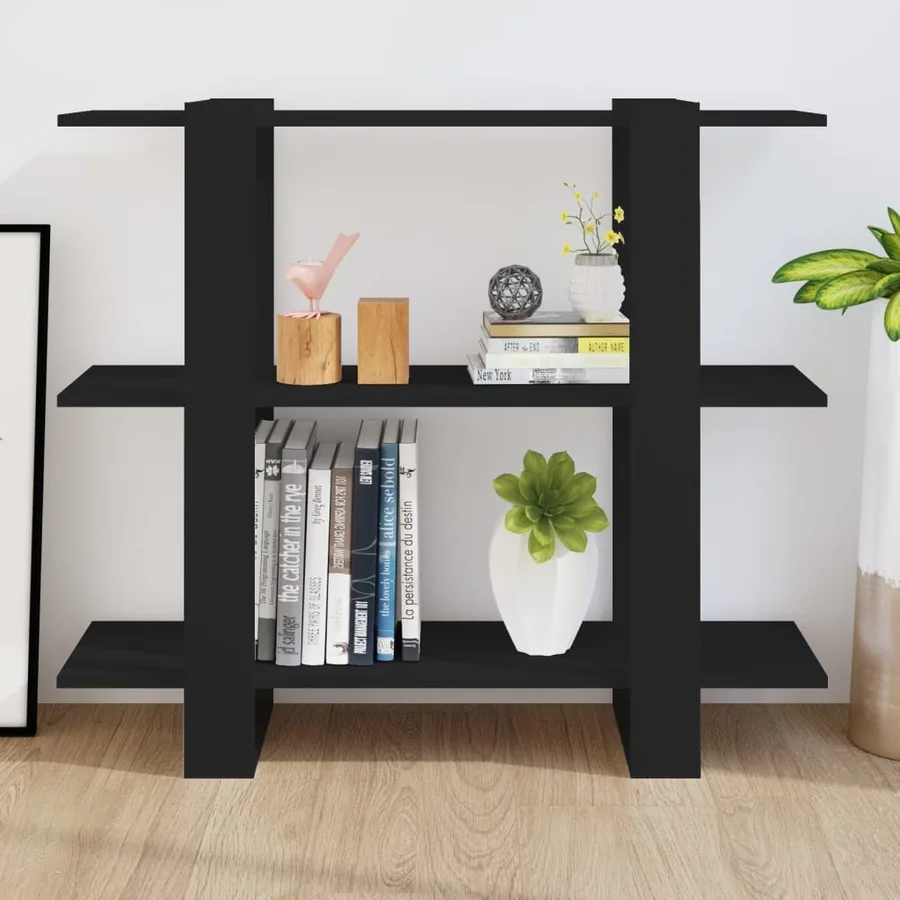 Bibliothèque/Séparateur de pièce Noir 100x30x123,5 cm - 6