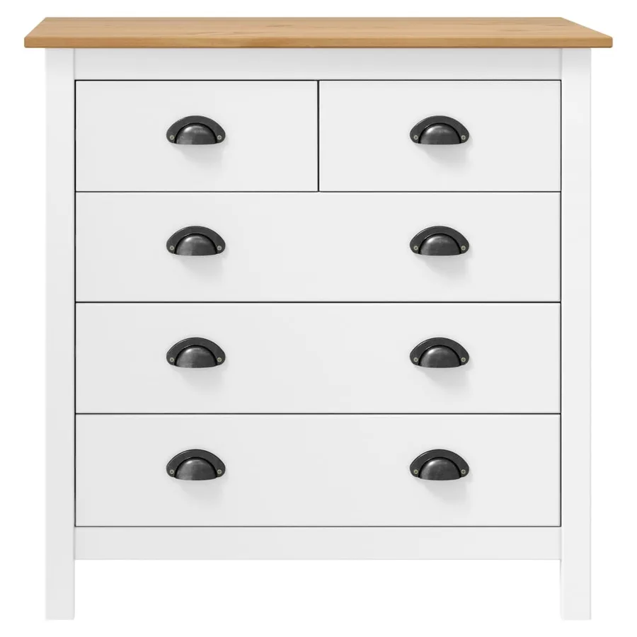 Buffet Hill Blanc 79x40x80 cm Bois de pin solide - 2