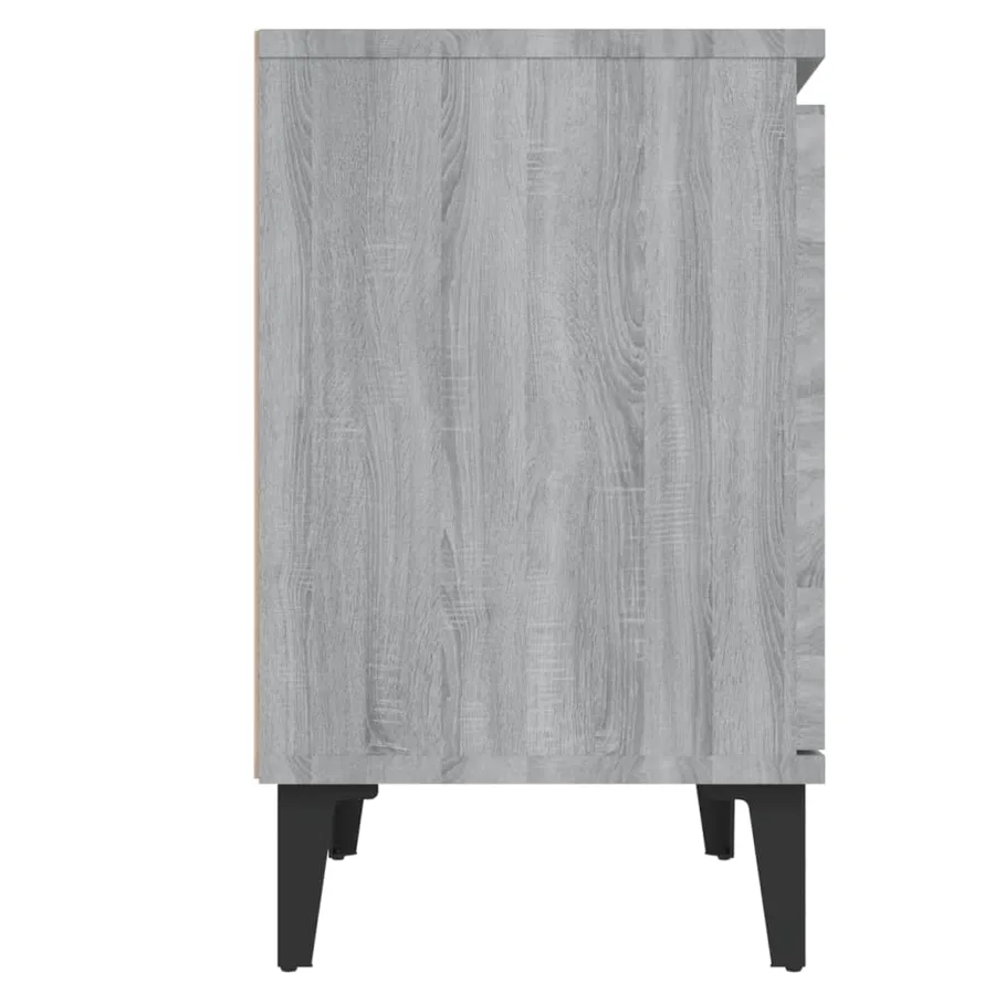 Tables de chevet avec pieds en métal sonoma gris 40x30x50 cm - 6