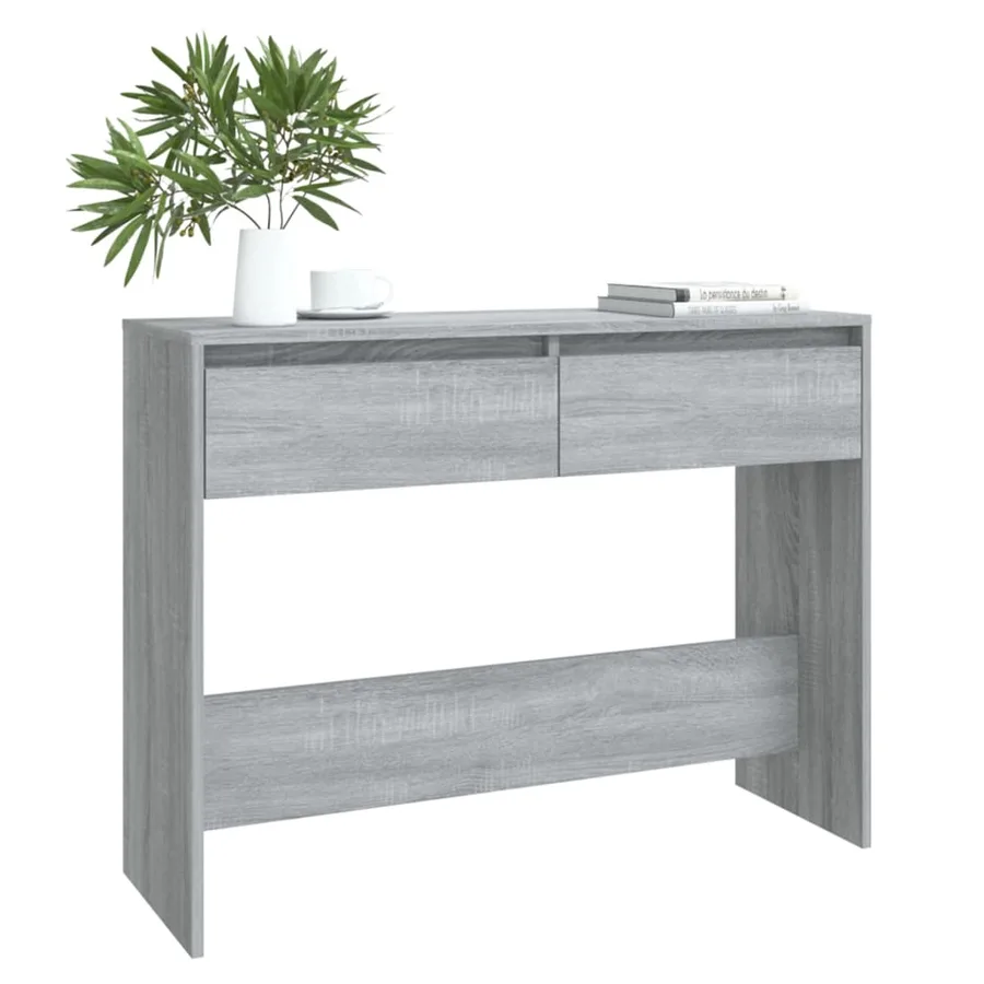 Table console sonoma gris 100x35x76,5 cm bois d'ingénierie - 3