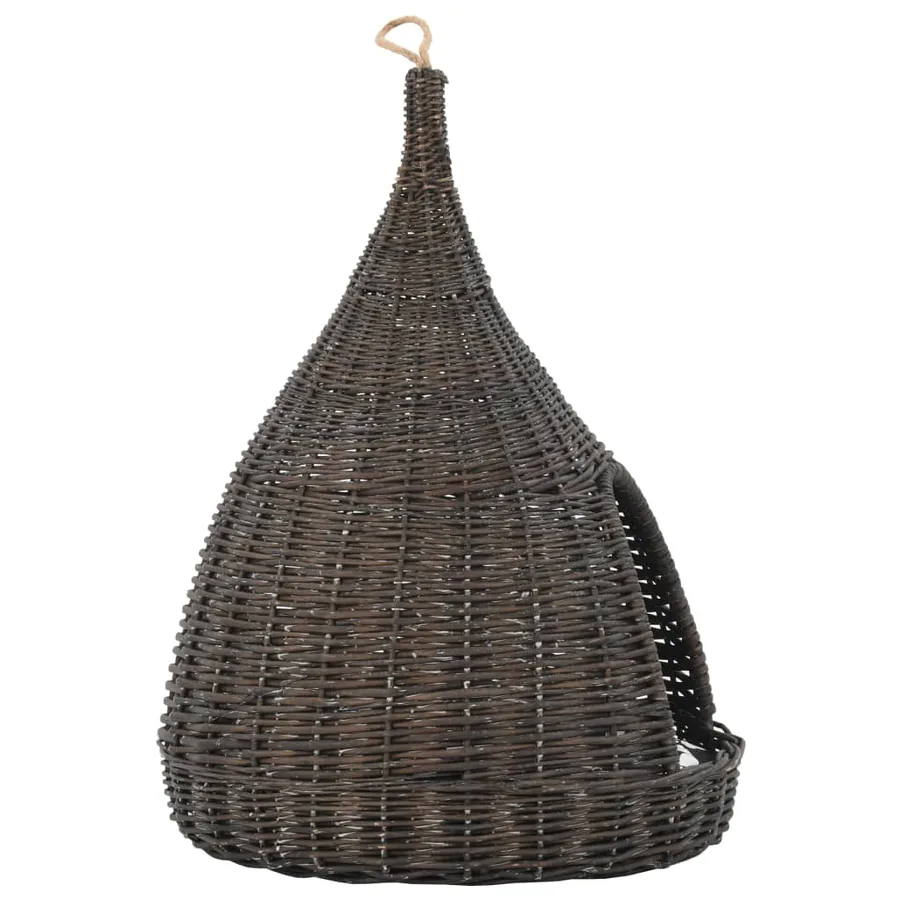 Panier pour chats avec coussin Gris 40x60 cm Saule naturel - 4