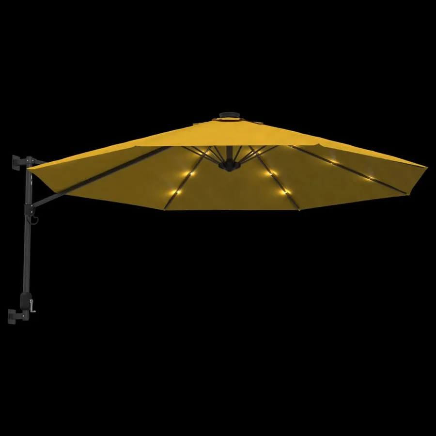 Parasol mural avec LED jaune 290 cm - 7