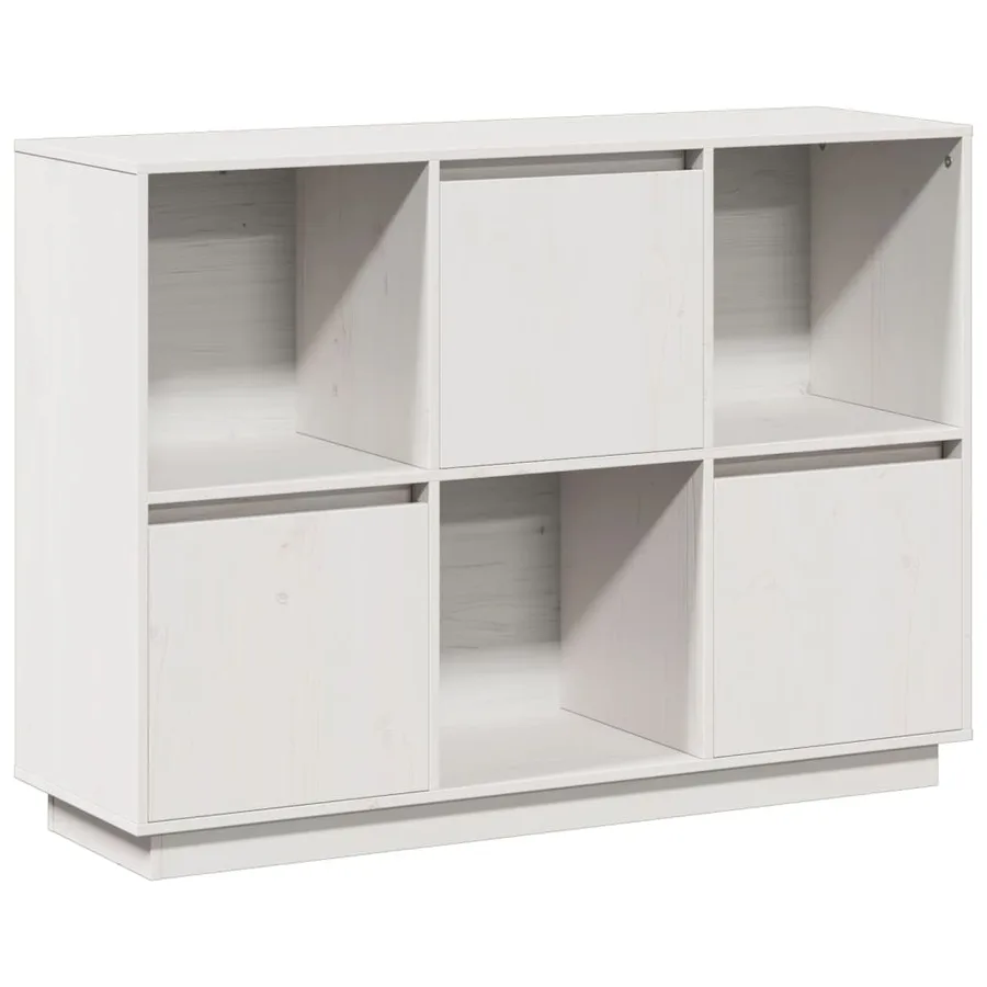 Buffet Blanc 110,5x35x80 cm Bois massif de pin - 2
