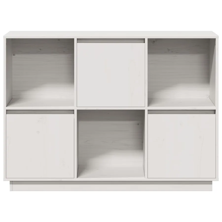 Buffet Blanc 110,5x35x80 cm Bois massif de pin - 6
