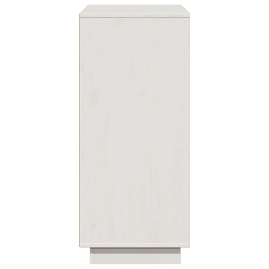 Buffet Blanc 110,5x35x80 cm Bois massif de pin - 8
