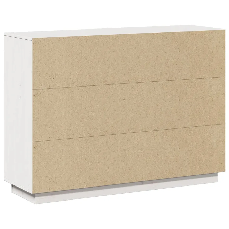 Buffet Blanc 110,5x35x80 cm Bois massif de pin - 9