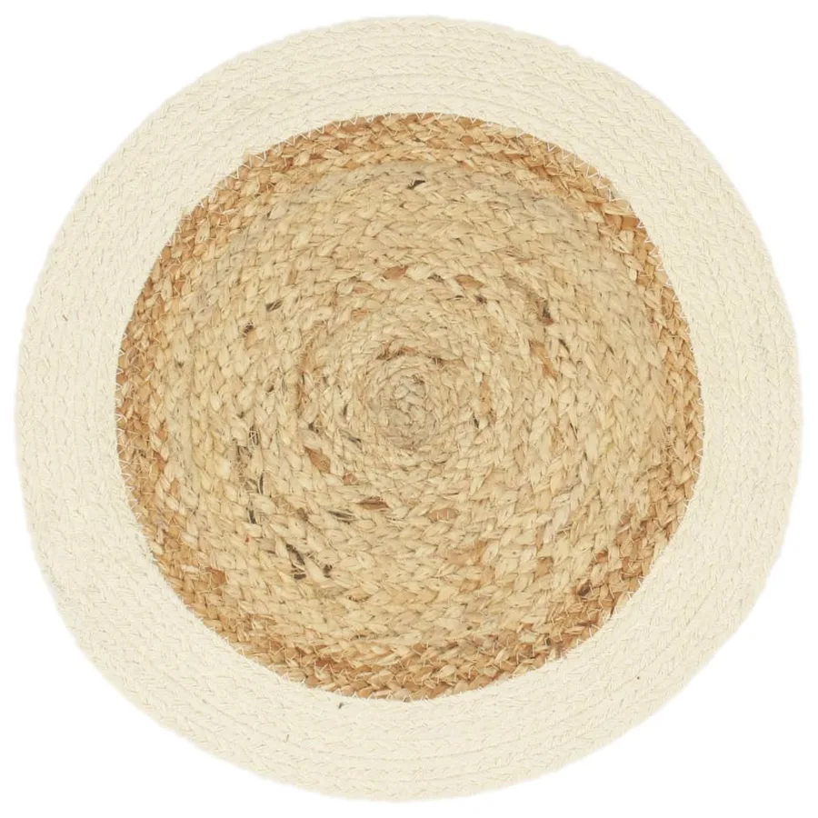 Napperons 6 pcs Naturel Plain 38 cm Rond Jute et coton - 2