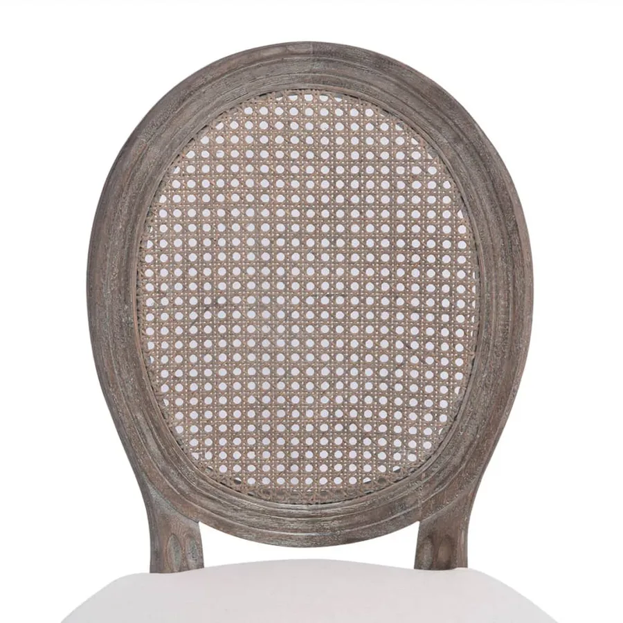 Chaises à manger lot de 4 crème tissu - 5