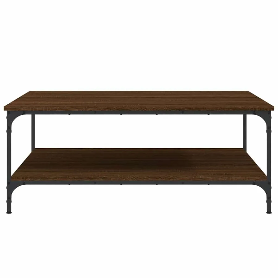 Table basse chêne marron 100x100x40 cm bois d'ingénierie - 4