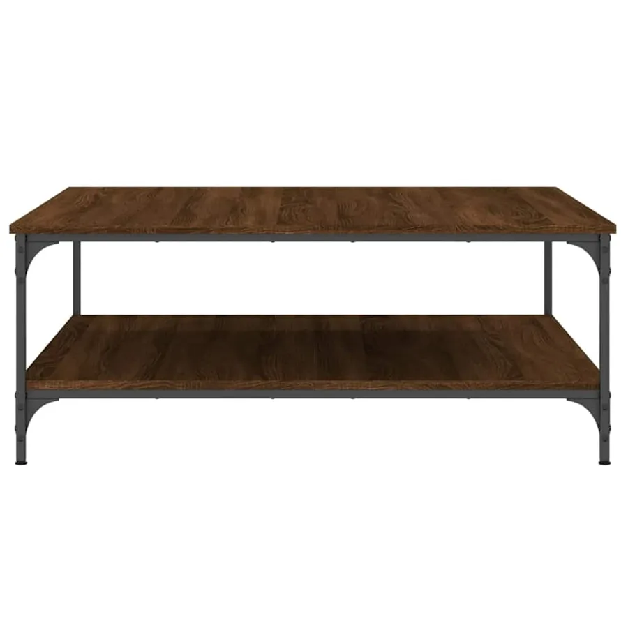 Table basse chêne marron 100x100x40 cm bois d'ingénierie - 5