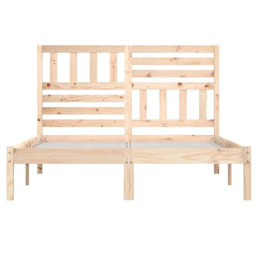 Cadre de lit sans matelas bois de pin massif 120x200 cm - 4