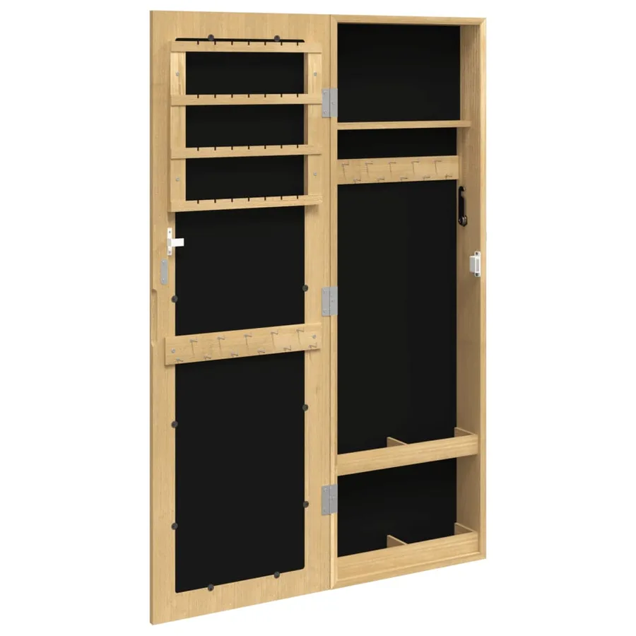 Armoire à bijoux avec miroir murale 30x8,5x90 cm - 5