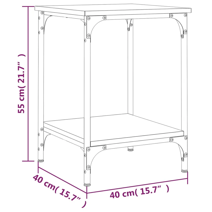 Table basse chêne sonoma 40x40x55 cm bois d'ingénierie - 9