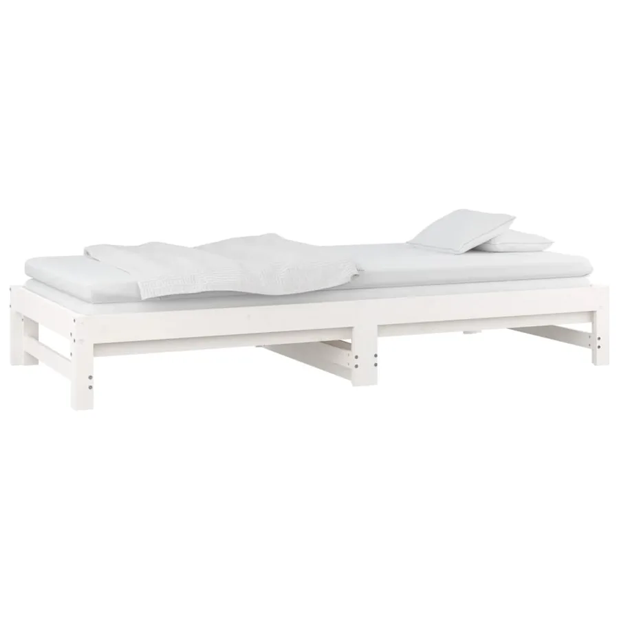 Lit coulissant sans matelas blanc 2x(90x200) cm - 7