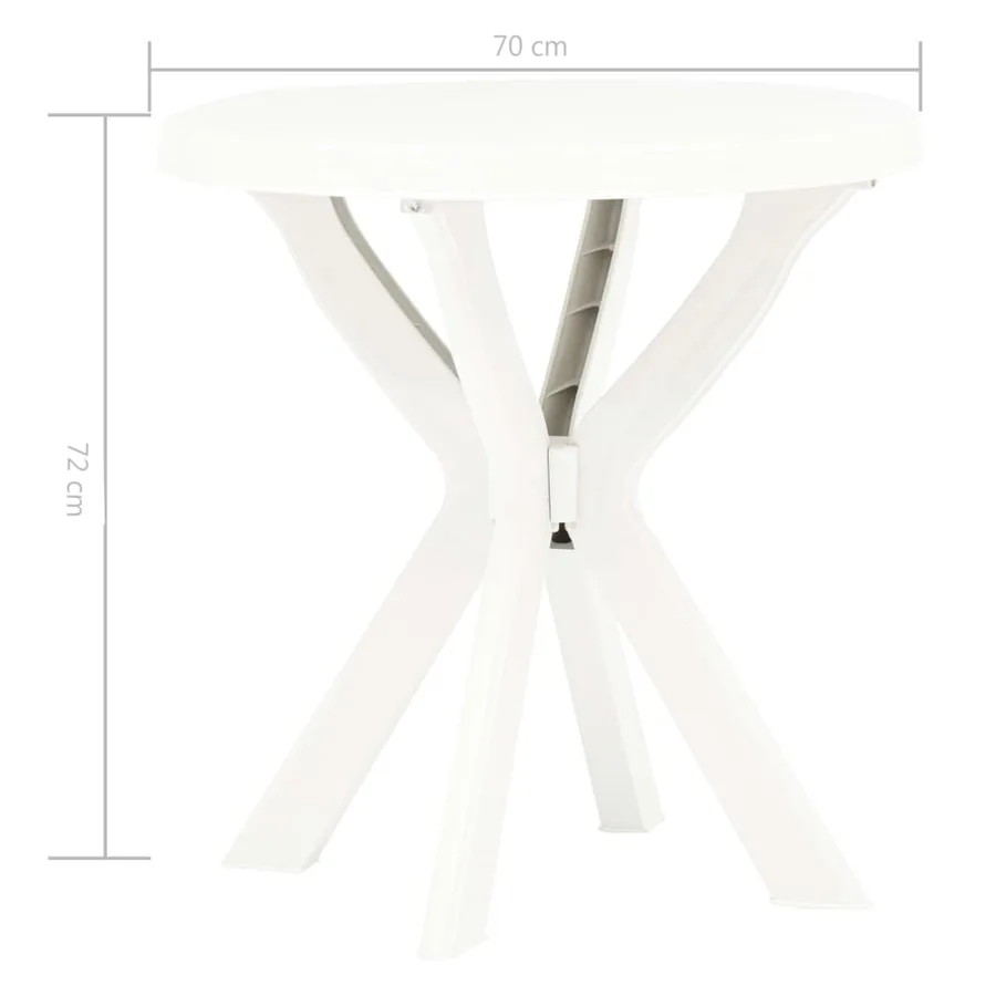 Table de bistro Blanc Ø70 cm Plastique - 5