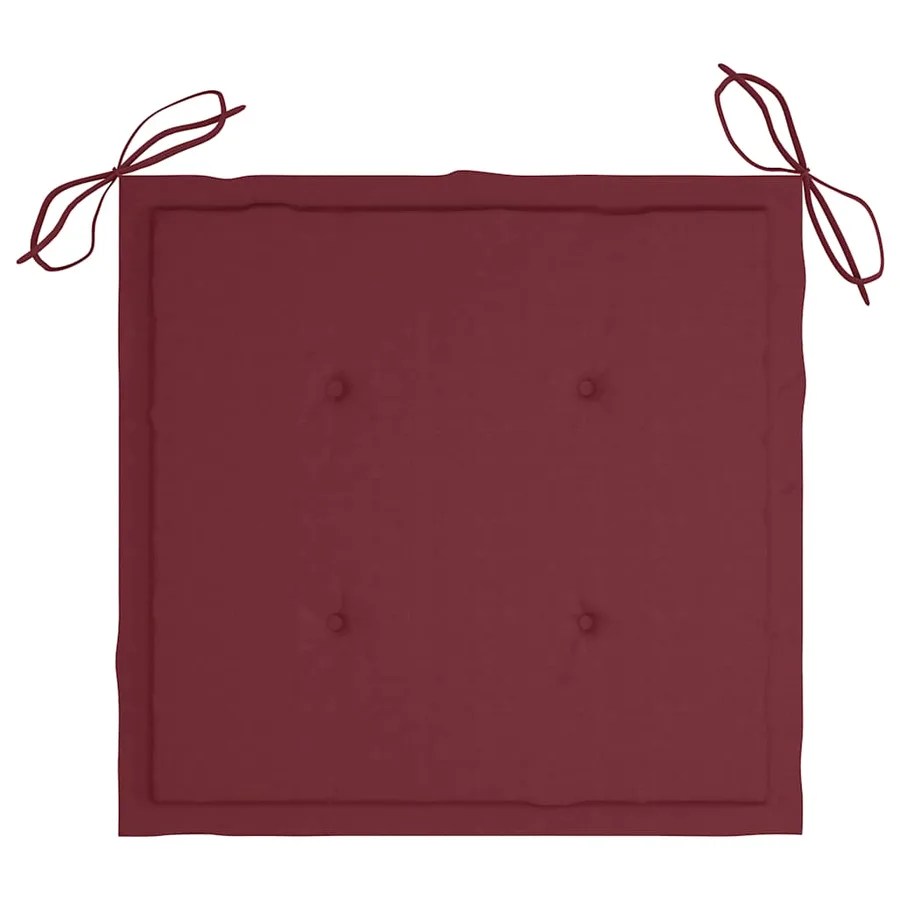 Ensemble à manger d'extérieur pliable avec coussin 3 pcs Teck - 8