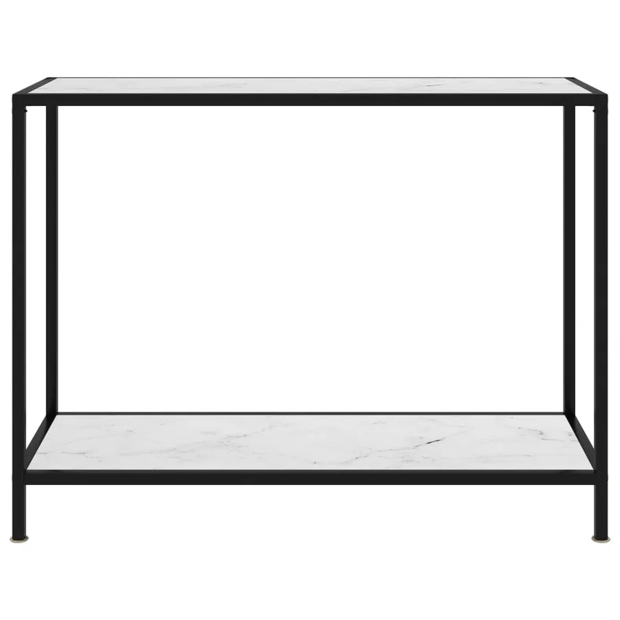 Table console Blanc 100x35x75 cm Verre trempé - 2