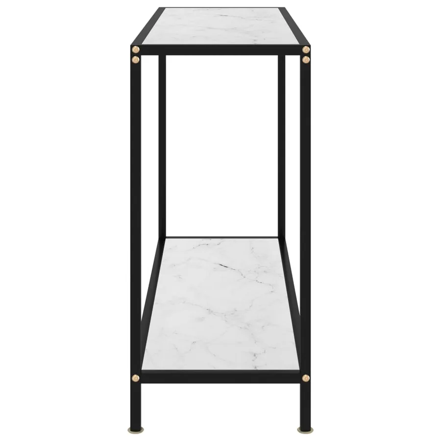 Table console Blanc 100x35x75 cm Verre trempé - 3
