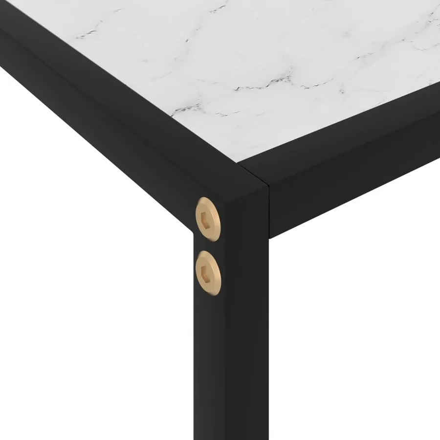 Table console Blanc 100x35x75 cm Verre trempé - 5