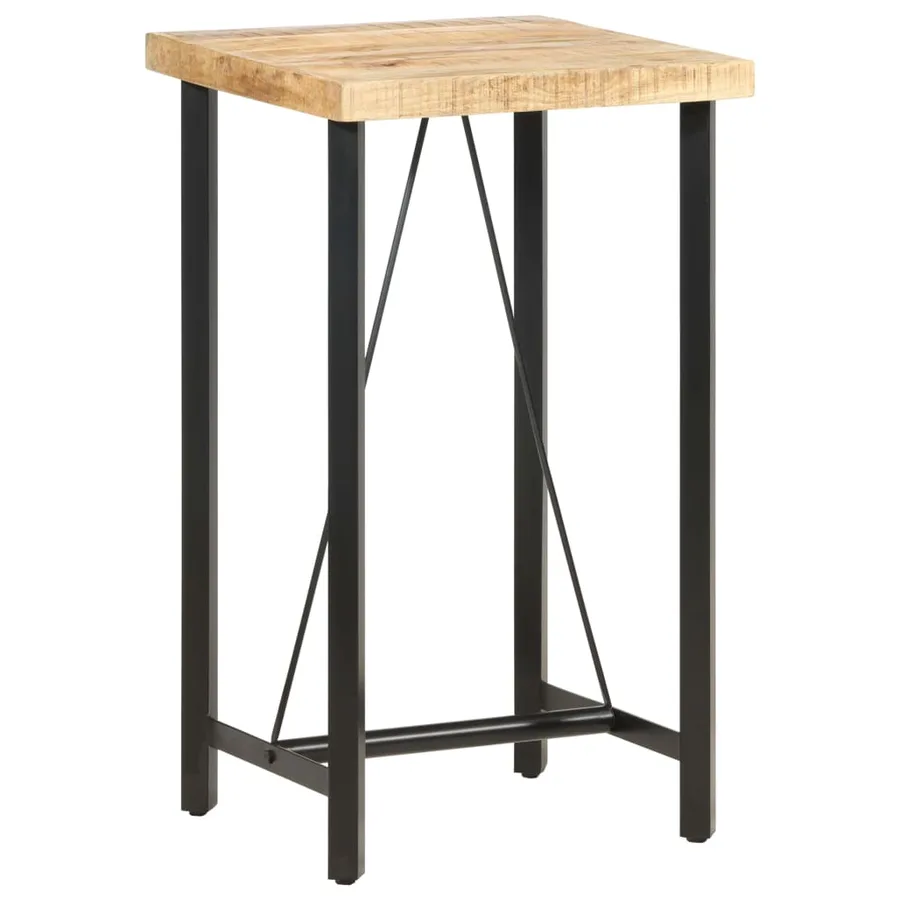 Table de bar 60x60x107 cm Bois de manguier brut - 9