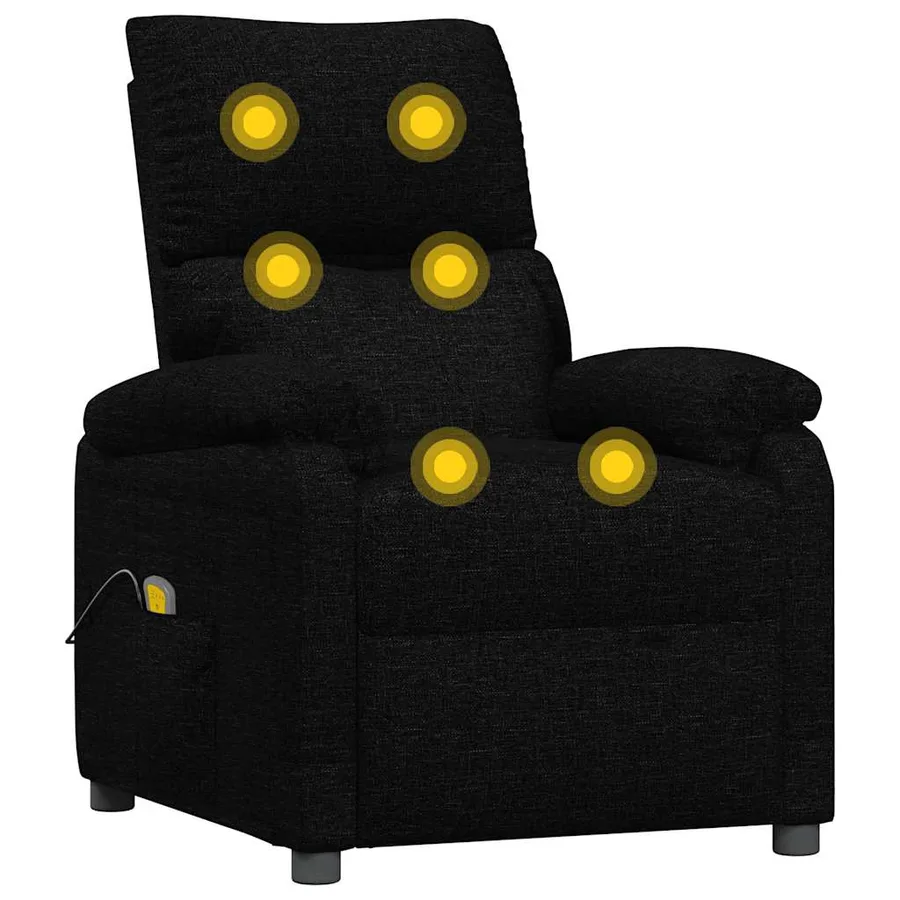 Fauteuil de massage Noir Tissu - 6