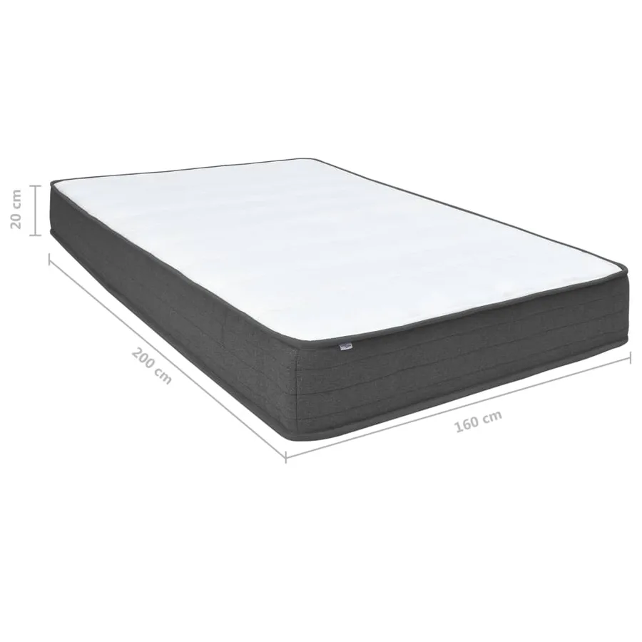 Sommier à lattes de lit Gris foncé Tissu 160x200 cm - 18