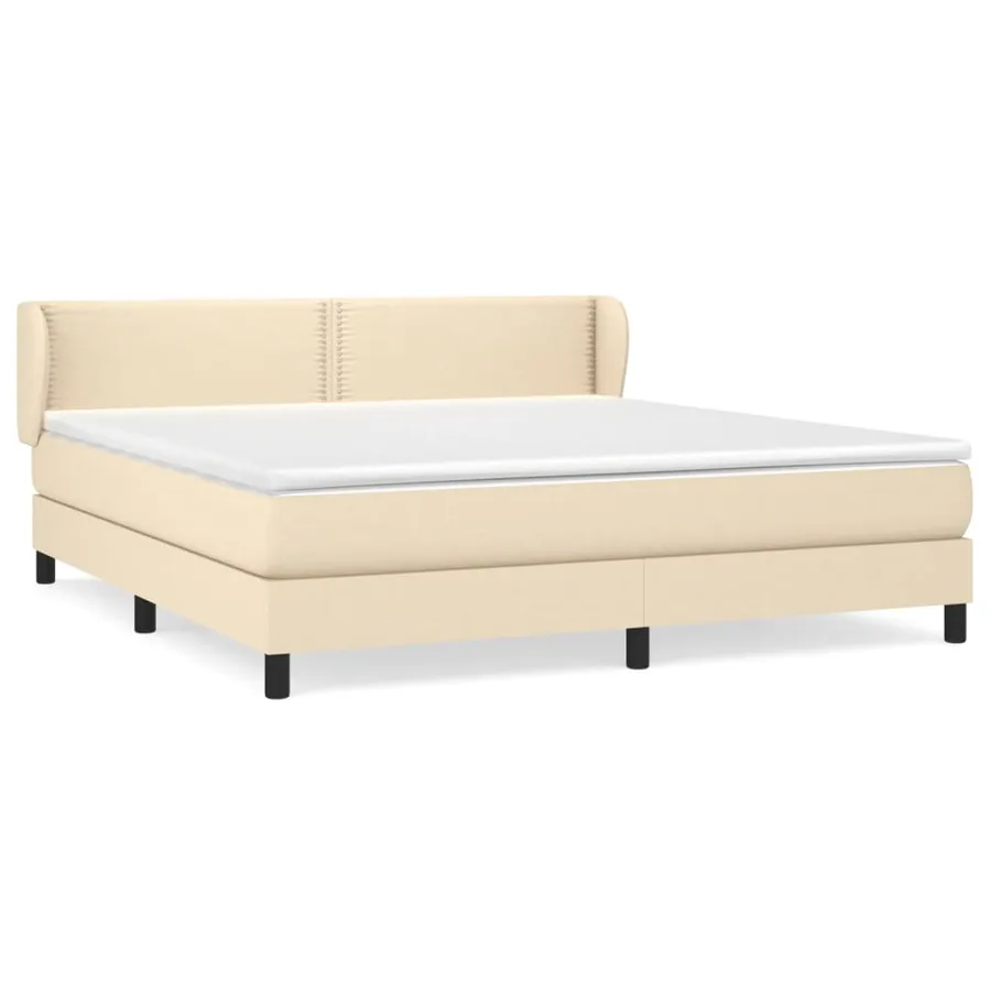Sommier à lattes de lit avec matelas Crème 180x200 cm Tissu - 2