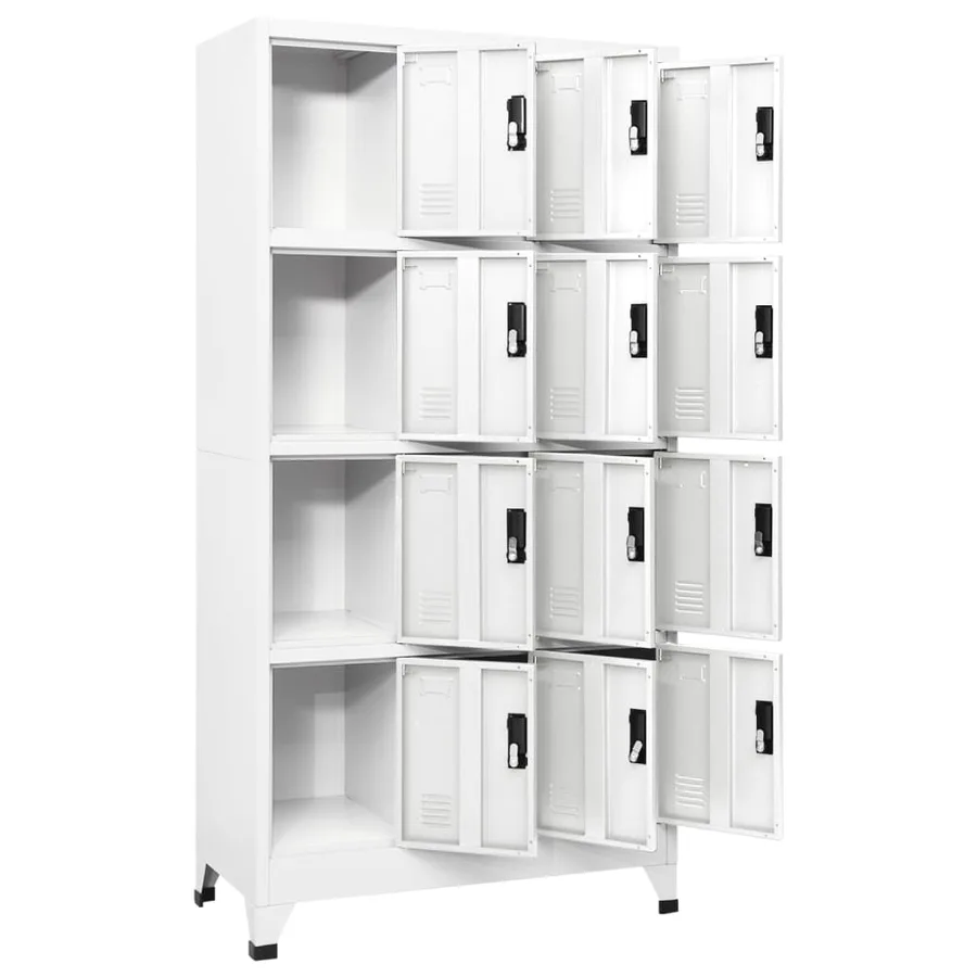 Armoire à casiers Blanc 90x45x180 cm Acier - 3