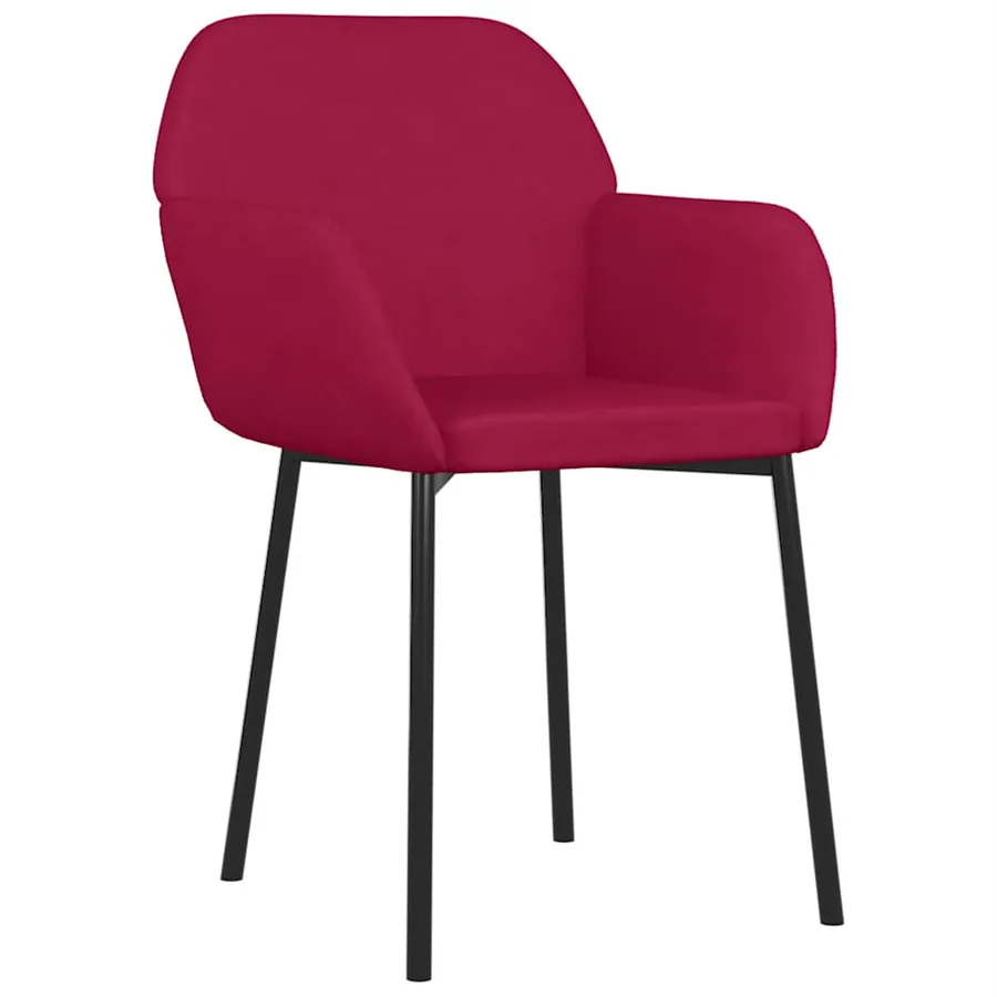Chaises à manger lot de 2 Rouge bordeaux Velours - 3