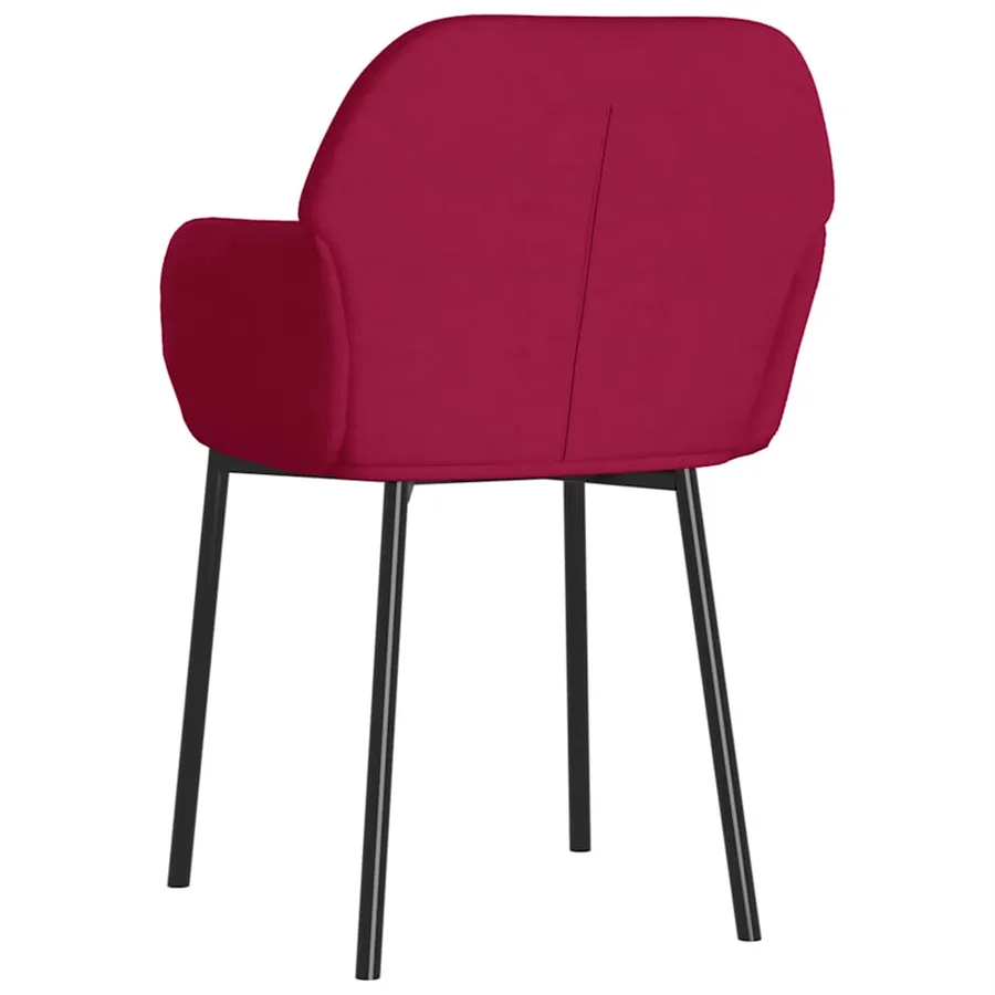 Chaises à manger lot de 2 Rouge bordeaux Velours - 4