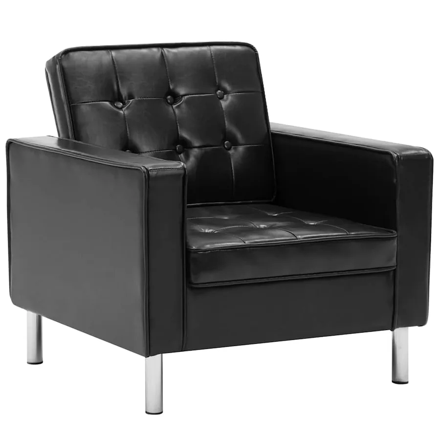 Fauteuil Noir 75x70x75 cm Similicuir - 2