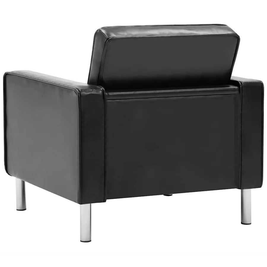 Fauteuil Noir 75x70x75 cm Similicuir - 5