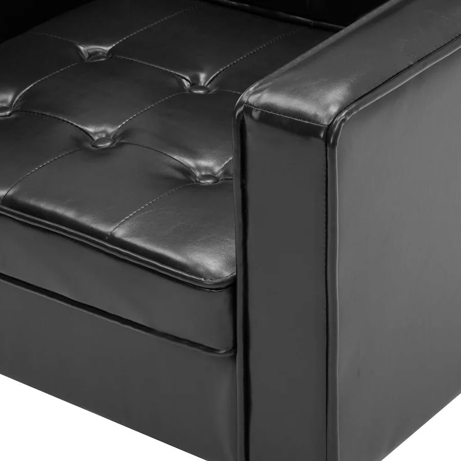 Fauteuil Noir 75x70x75 cm Similicuir - 6