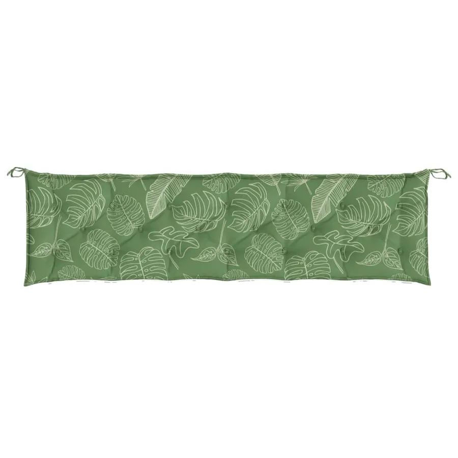 Coussin de banc de jardin motif de feuilles 200x50x7 cm tissu - 4