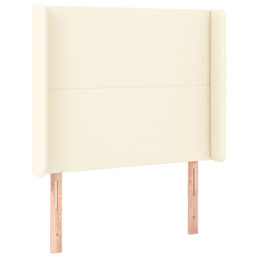 Sommier à lattes de lit matelas LED Crème 90x200cm Similicuir - 7