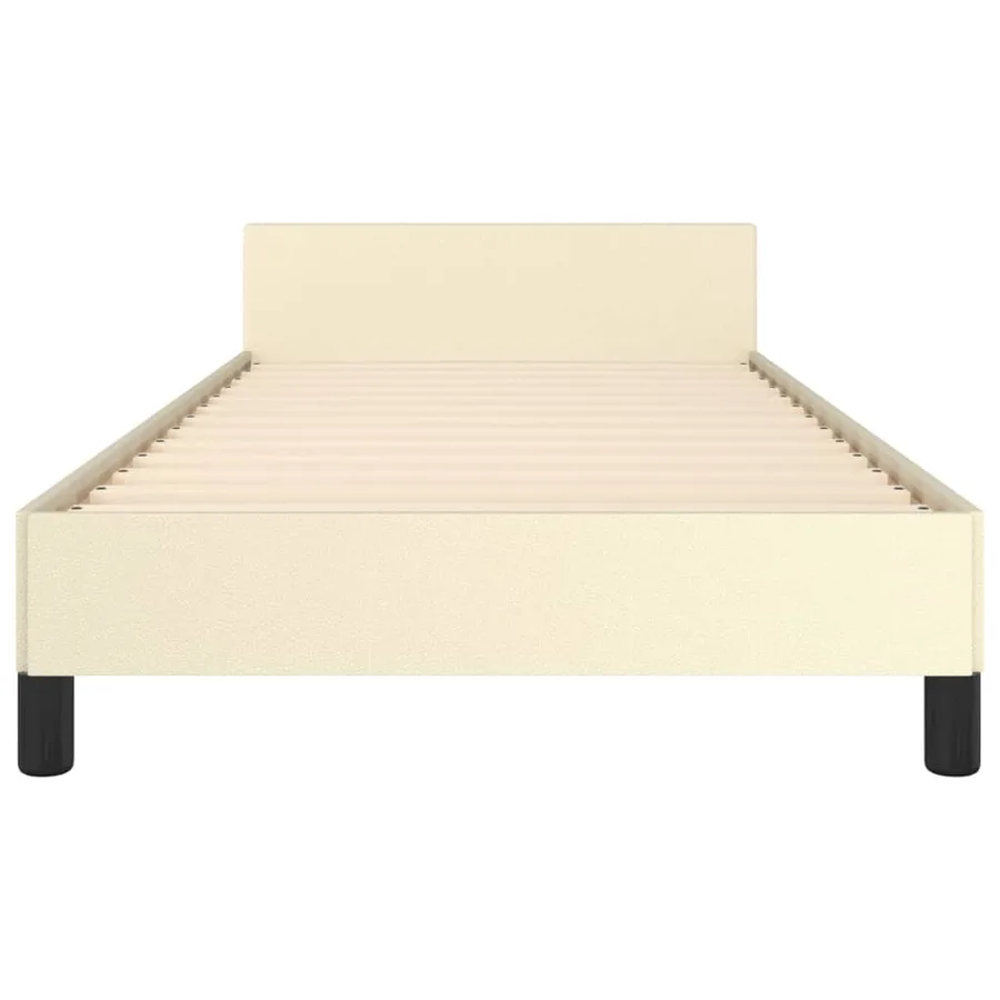Cadre de lit sans matelas crème 90x190 cm similicuir - 6