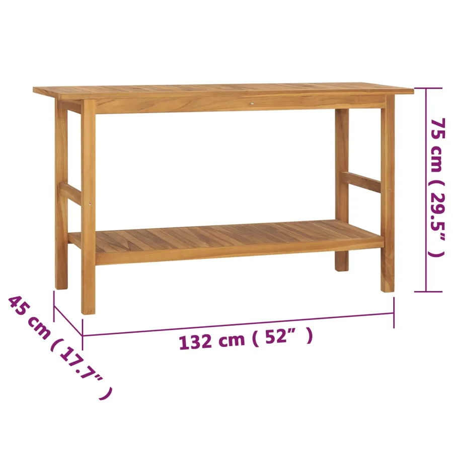 Meuble de salle de bain Bois de teck solide 132x45x75 cm - 7